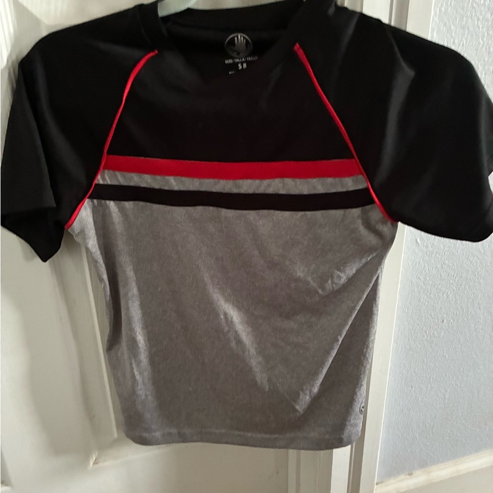 Body Glove Black and Gray Tee with Red Stripes